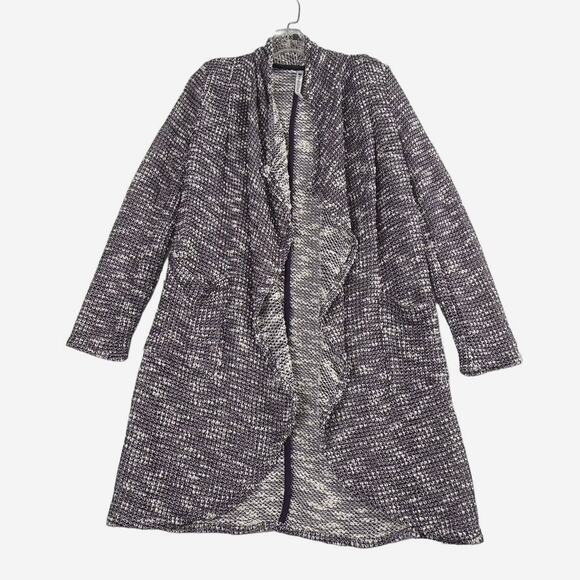 Fabletics Moscow Wrap Open Front Duster Long Cardigan Sweater Purple Womens XS - Picture 1 of 8